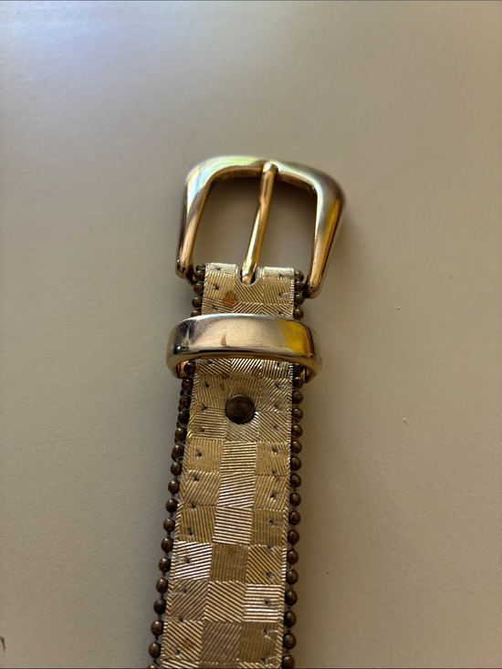 Vintage Gold Women\'s Belt with Decorative Check Detail Elite Fresno California main image 15